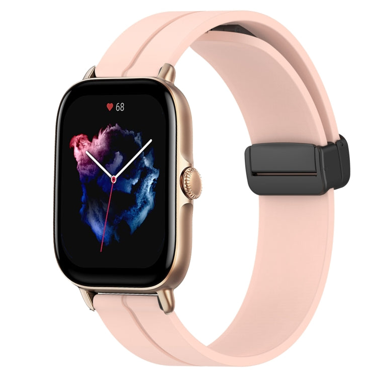 For Amazfit 3 22mm Solid Color Magnetic Clasp Silicone Watch Band(Pink) - free shipping - PMC TechLife - Order now!
