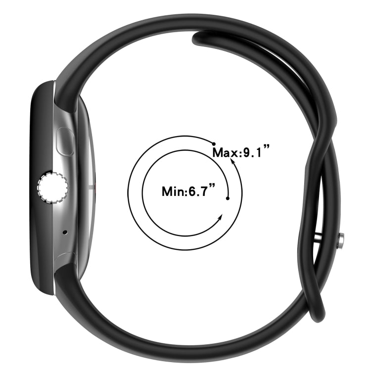 For Google Pixel Watch Water Drop Slimming Butterfly Button Solid Silicone Band(Black) - free shipping - PMC TechLife - Order now!