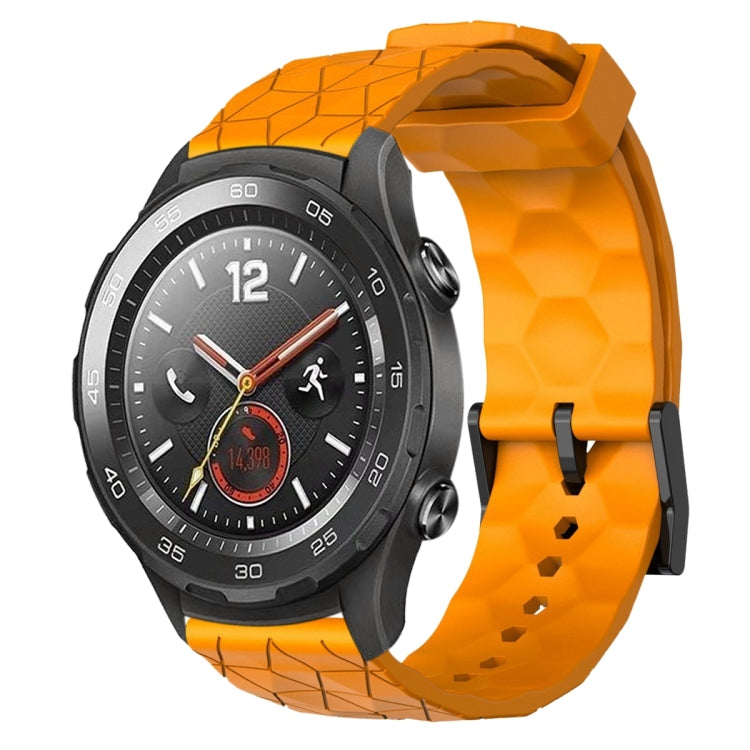 For Huawei Watch 2 20mm Football Pattern Solid Color Silicone Watch Band(Yellow) - free shipping - PMC TechLife - Order now!