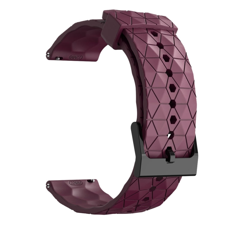 For Amazfit GTR 42mm 20mm Football Pattern Solid Color Silicone Watch Band(Wine Red) - free shipping - PMC TechLife - Order now!