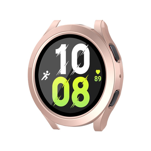 For Samsung Galaxy Watch4/5 40mm ENKAY Hat-Prince Waterproof Full Coverage PC Frame + 9H Tempered Glass Case(Rose Gold) - Watch Cases by ENKAY | Online Shopping South Africa | PMC Jewellery | Buy Now Pay Later Mobicred