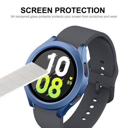 For Samsung Galaxy Watch4/5 40mm ENKAY Hat-Prince Waterproof Full Coverage PC Frame + 9H Tempered Glass Case(Dark Green) - Watch Cases by ENKAY | Online Shopping South Africa | PMC Jewellery | Buy Now Pay Later Mobicred