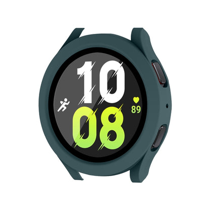 For Samsung Galaxy Watch4/5 44mm ENKAY Hat-Prince Waterproof Full Coverage PC Frame + 9H Tempered Glass Case(Dark Green) - Watch Cases by ENKAY | Online Shopping South Africa | PMC Jewellery | Buy Now Pay Later Mobicred