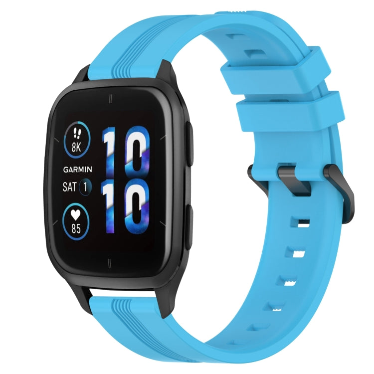 Compatible with Garmin Compatible witherunner Sq2 20mm Concave Striped Slicone Watch Band(Sky Blue) - free shipping - PMC TechLife - Order now!
