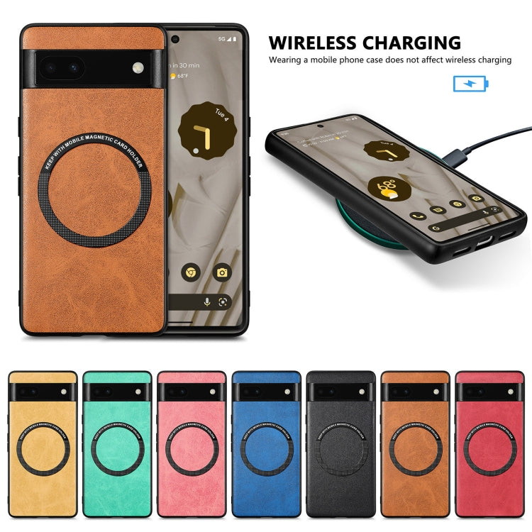 For Google Pixel 6A Solid Color Leather Phone Case(Brown) - Google Cases by PMC TechLife | Online Shopping South Africa | PMC TechLife | Buy Now Pay Later Mobicred