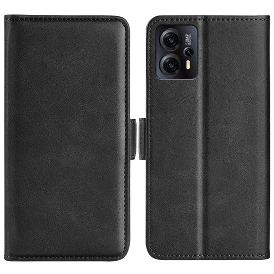 For Motorola Moto E13 Dual-side Magnetic Buckle Horizontal Flip Leather Phone Case(Black) - Motorola Cases by PMC Jewellery | Online Shopping South Africa | PMC Jewellery