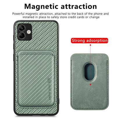 For Samsung Galaxy A04 4G Carbon Fiber Leather Card Magsafe Magnetic Phone Case(Green) - Galaxy Phone Cases by PMC Jewellery | Online Shopping South Africa | PMC Jewellery