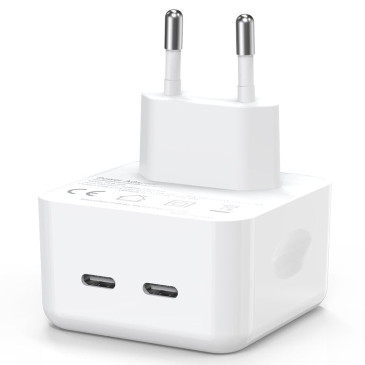 NORTHJO NOGAN3502 GaN PD PPS 35W Dual USB-C / Type-CWall Fast Charger, Plug Type:EU Plug(White) - USB Charger by NORTHJO | Online Shopping South Africa | PMC Jewellery | Buy Now Pay Later Mobicred