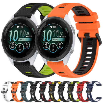 For Garmin Forerunner 255S 18mm Sports Two-Color Silicone Watch Band(Black+Grey) - Smart Wear by PMC Jewellery | Online Shopping South Africa | PMC Jewellery