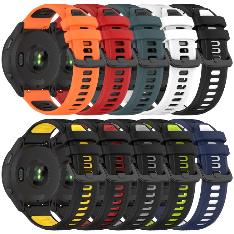 For Garmin Forerunner 245 Music 20mm Sports Two-Color Silicone Watch Band(Orange+Black) -  by PMC Jewellery | Online Shopping South Africa | PMC Jewellery