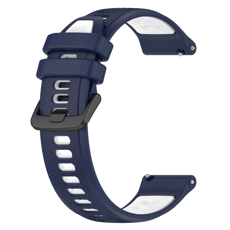 For Garmin Venu 2 Plus 20mm Sports Two-Color Silicone Watch Band(Midnight Blue+White) - Smart Wear by PMC Jewellery | Online Shopping South Africa | PMC Jewellery