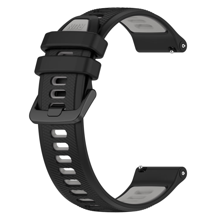 For Garmin Forerunner 645 20mm Sports Two-Color Silicone Watch Band(Black+Grey) -  by PMC Jewellery | Online Shopping South Africa | PMC Jewellery