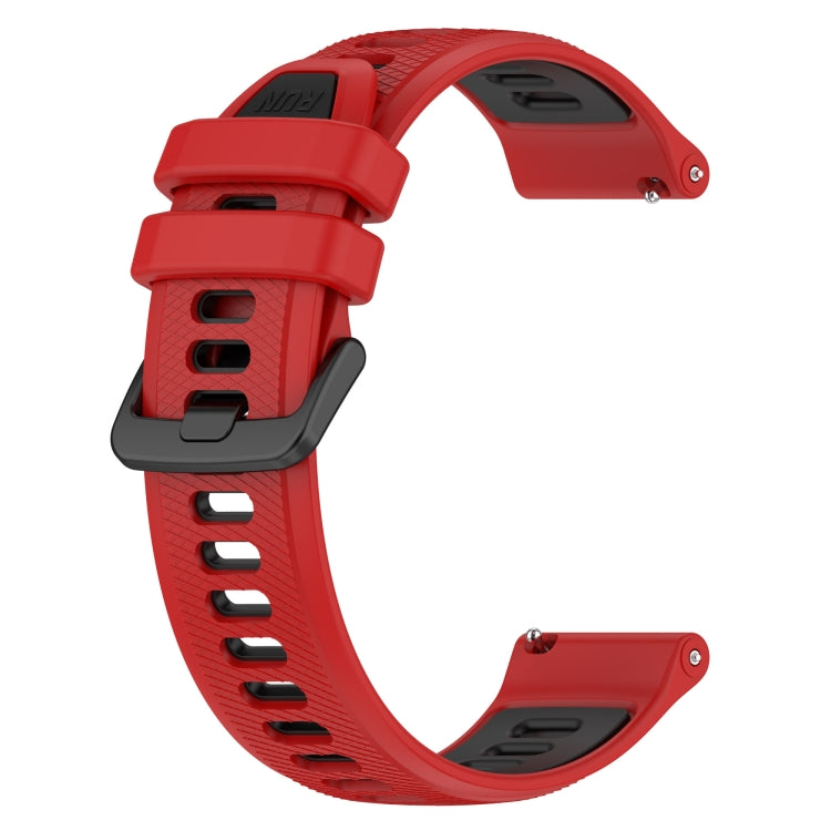 For Garmin Forerunner Sq2 20mm Sports Two-Color Silicone Watch Band(Red+Black) -  by PMC Jewellery | Online Shopping South Africa | PMC Jewellery