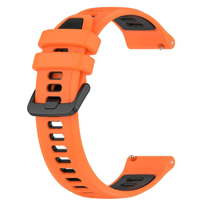 For Garmin Forerunner Sq2 Music 20mm Sports Two-Color Silicone Watch Band(Orange+Black) - Smart Wear by PMC Jewellery | Online Shopping South Africa | PMC Jewellery