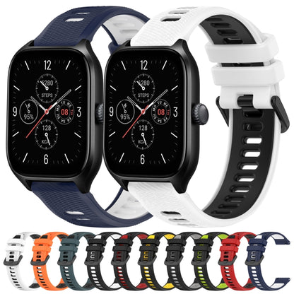 For Amazfit GTS 4 20mm Sports Two-Color Silicone Watch Band(Midnight Blue+White) -  by PMC Jewellery | Online Shopping South Africa | PMC Jewellery