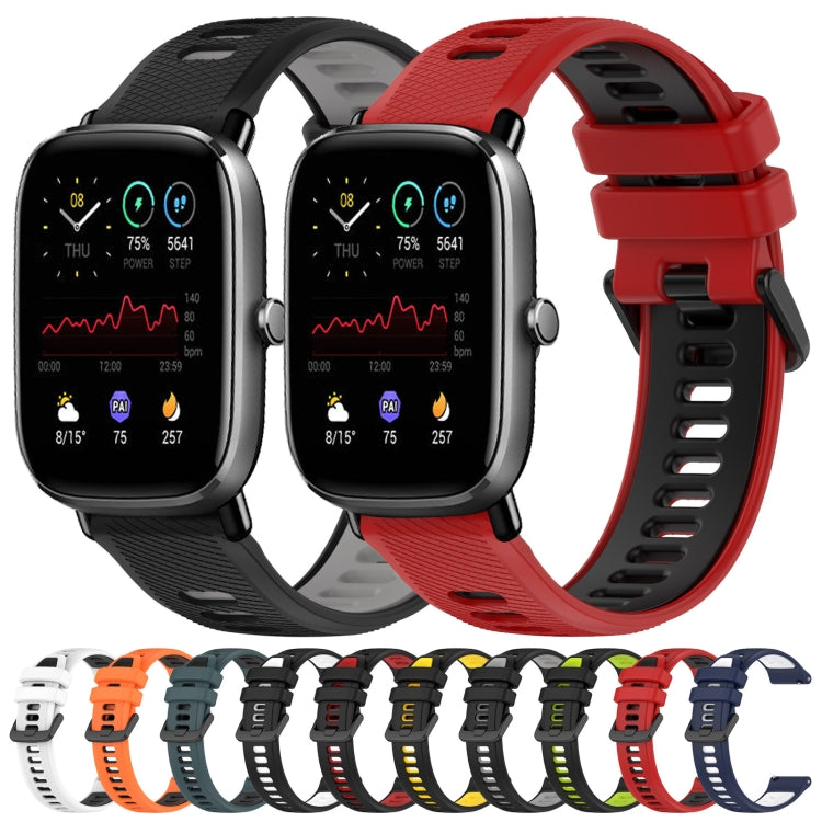 For Amazfit GTS 2 Mini 20mm Sports Two-Color Silicone Watch Band(Red+Black) -  by PMC Jewellery | Online Shopping South Africa | PMC Jewellery