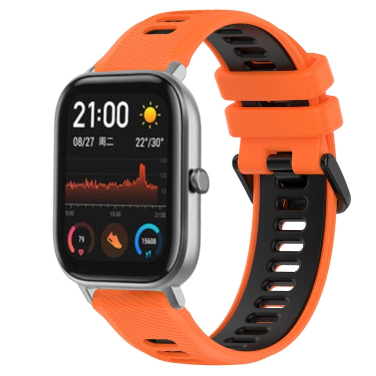 For Amazfit GTS 20mm Sports Two-Color Silicone Watch Band(Orange+Black) -  by PMC Jewellery | Online Shopping South Africa | PMC Jewellery