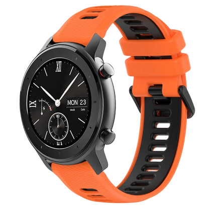 For Amazfit GTR 42mm 20mm Sports Two-Color Silicone Watch Band(Orange+Black) -  by PMC Jewellery | Online Shopping South Africa | PMC Jewellery