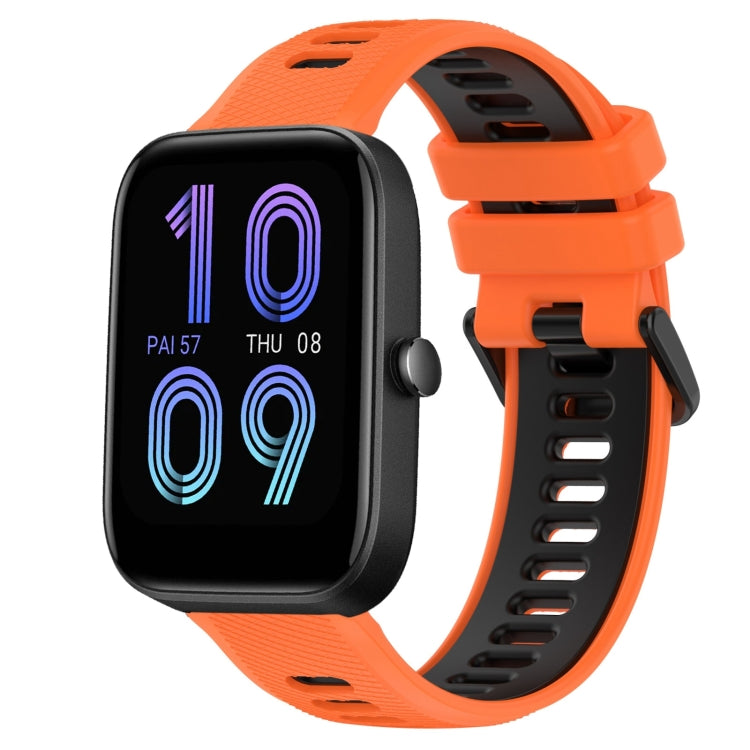 For Amazfit Bip3 20mm Sports Two-Color Silicone Watch Band(Orange+Black) -  by PMC Jewellery | Online Shopping South Africa | PMC Jewellery