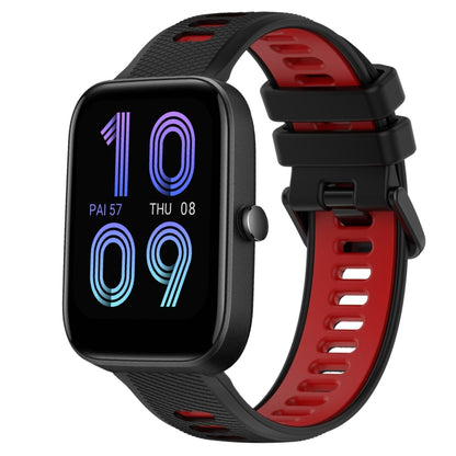 For Amazfit Bip3 20mm Sports Two-Color Silicone Watch Band(Black+Red) -  by PMC Jewellery | Online Shopping South Africa | PMC Jewellery