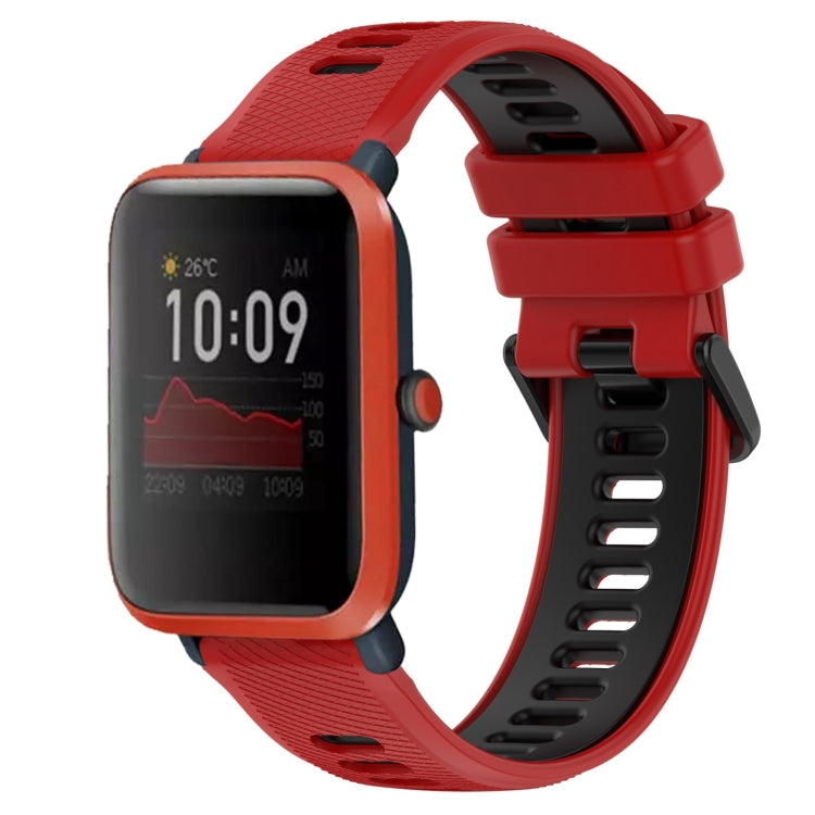 For Amazfit Bip 1S 20mm Sports Two-Color Silicone Watch Band(Red+Black) -  by PMC Jewellery | Online Shopping South Africa | PMC Jewellery