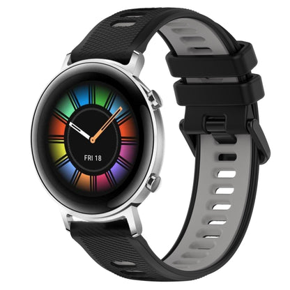 For Huawei Watch GT2 42mm 20mm Sports Two-Color Silicone Watch Band(Black+Grey) -  by PMC Jewellery | Online Shopping South Africa | PMC Jewellery