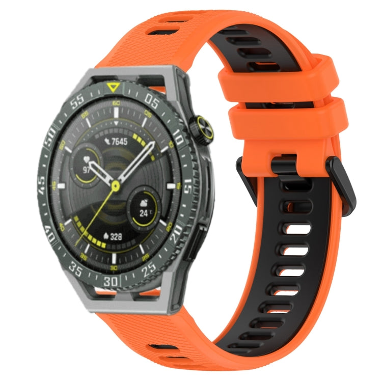 For Huawei Watch GT3 SE 22mm Sports Two-Color Silicone Watch Band(Orange+Black) - Smart Wear by PMC Jewellery | Online Shopping South Africa | PMC Jewellery