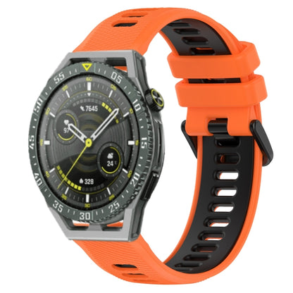 For Huawei Watch GT3 SE 22mm Sports Two-Color Silicone Watch Band(Orange+Black) - Smart Wear by PMC Jewellery | Online Shopping South Africa | PMC Jewellery