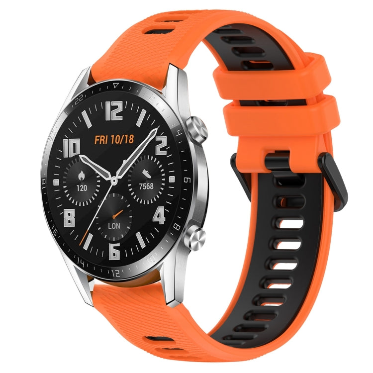 For Huawei GT2 46mm 22mm Sports Two-Color Silicone Watch Band(Orange+Black) -  by PMC Jewellery | Online Shopping South Africa | PMC Jewellery