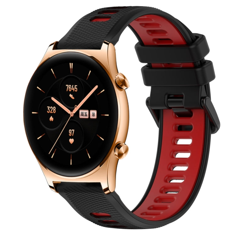 For Honor Watch GS 3 22mm Sports Two-Color Silicone Watch Band(Black+Red) - Smart Wear by PMC Jewellery | Online Shopping South Africa | PMC Jewellery