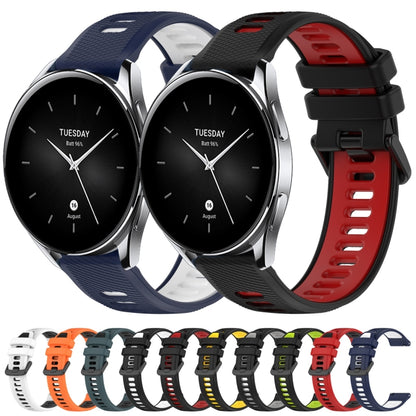 For Xiaomi MI Watch Color 2 22mm Sports Two-Color Silicone Watch Band(Black+White) - Smart Wear by PMC Jewellery | Online Shopping South Africa | PMC Jewellery