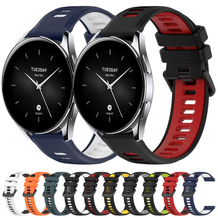 For Xiaomi Watch S2 42mm 22mm Sports Two-Color Silicone Watch Band(Black+Grey) - Smart Wear by PMC Jewellery | Online Shopping South Africa | PMC Jewellery
