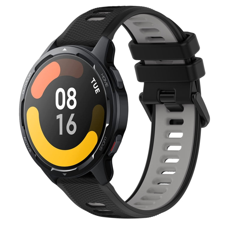 For Xiaomi Watch S1 Active 22mm Sports Two-Color Silicone Watch Band(Black+Grey) -  by PMC Jewellery | Online Shopping South Africa | PMC Jewellery