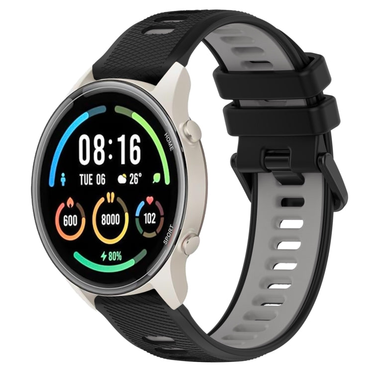 For Xiaomi MI Watch Sport 22mm Sports Two-Color Silicone Watch Band(Black+Grey) -  by PMC Jewellery | Online Shopping South Africa | PMC Jewellery