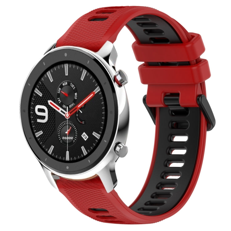 For Amazfit GTR 4 22MM Sports Two-Color Silicone Watch Band(Red+Black) -  by PMC Jewellery | Online Shopping South Africa | PMC Jewellery