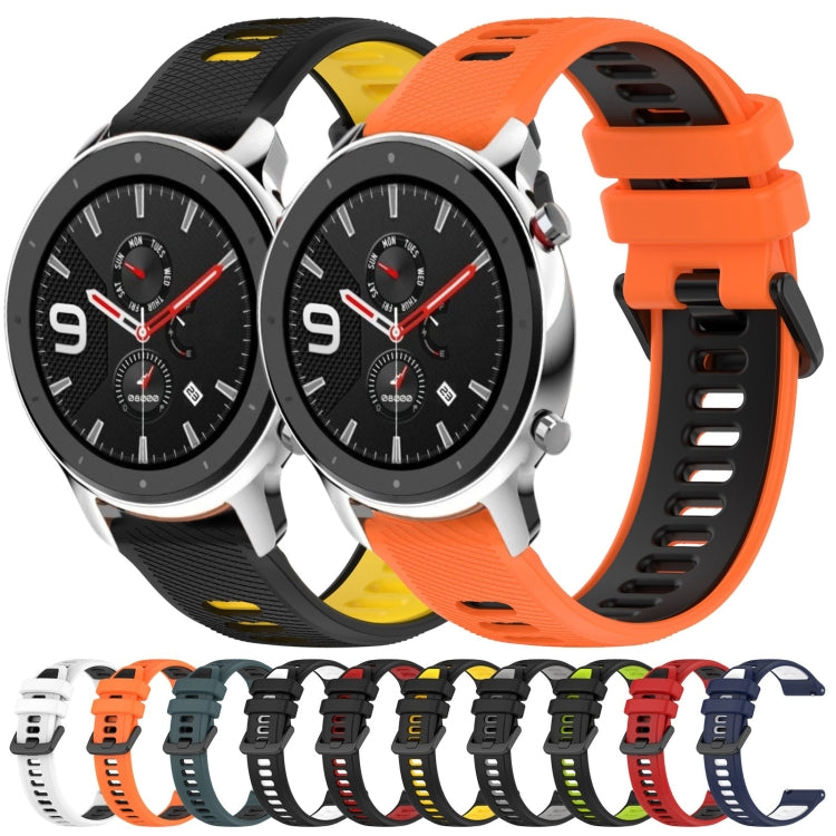 For Amazfit GTR 4 22MM Sports Two-Color Silicone Watch Band(Orange+Black) -  by PMC Jewellery | Online Shopping South Africa | PMC Jewellery