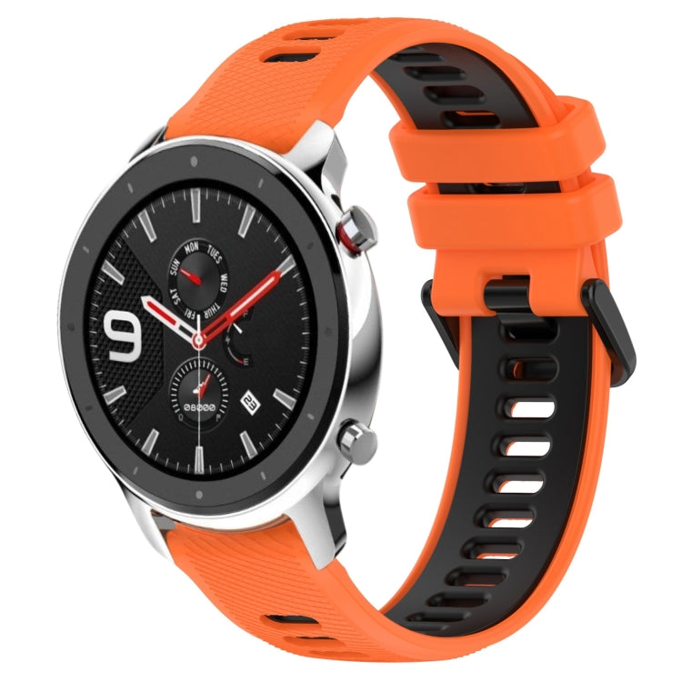 For Amazfit GTR 4 Pro 22MM Sports Two-Color Silicone Watch Band(Orange+Black) -  by PMC Jewellery | Online Shopping South Africa | PMC Jewellery