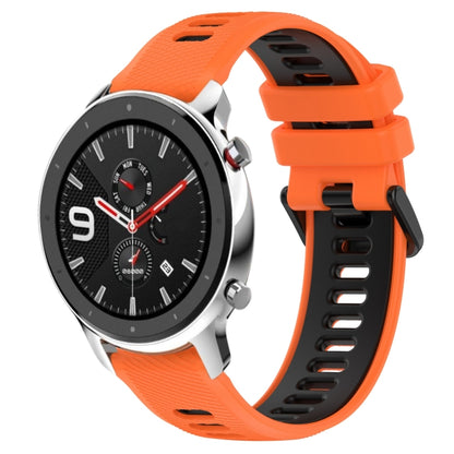 For Amazfit GTR 4 Pro 22MM Sports Two-Color Silicone Watch Band(Orange+Black) -  by PMC Jewellery | Online Shopping South Africa | PMC Jewellery