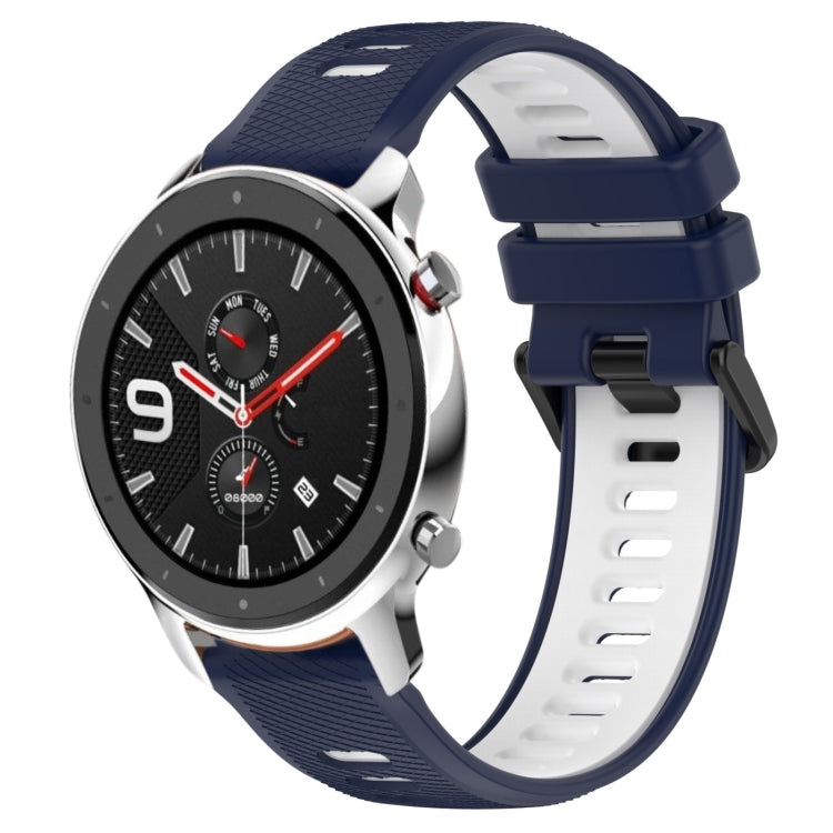 For Amazfit GTR 4 Pro 22MM Sports Two-Color Silicone Watch Band(Midnight Blue+White) -  by PMC Jewellery | Online Shopping South Africa | PMC Jewellery