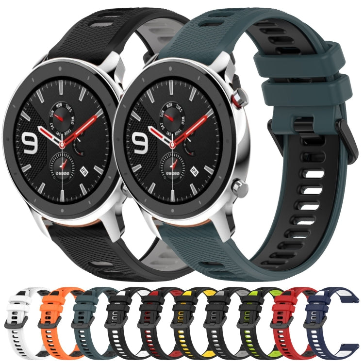 For Amazfit GTR 4 Pro 22MM Sports Two-Color Silicone Watch Band(Black+Red) - Smart Wear by PMC Jewellery | Online Shopping South Africa | PMC Jewellery