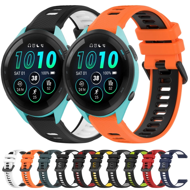 For Garmin Venu 2 22mm Sports Two-Color Silicone Watch Band(Black+White) - Smart Wear by PMC Jewellery | Online Shopping South Africa | PMC Jewellery