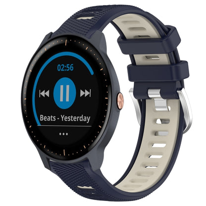 For Garmin Vivoactive3 Music 20mm Sports Two-Color Steel Buckle Silicone Watch Band(Midnight Blue+Starlight) -  by PMC Jewellery | Online Shopping South Africa | PMC Jewellery