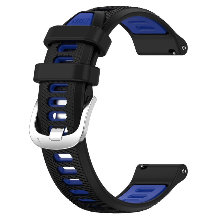 For Amazfit GTS 3 22mm Cross Texture Two Color Silicone Steel Buckle Watch Band(Black+Blue) -  by PMC Jewellery | Online Shopping South Africa | PMC Jewellery