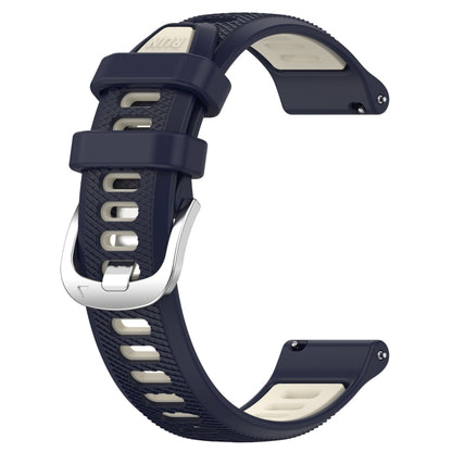 For Amazfit GTR 42mm 22mm Cross Texture Two Color Silicone Steel Buckle Watch Band(Midnight Blue + Starlight) - Smart Wear by PMC Jewellery | Online Shopping South Africa | PMC Jewellery