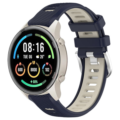 For Xiaomi MI Watch Color 2 22mm Sports Two-Color Steel Buckle Silicone Watch Band(Midnight Blue+Starlight) - Watch Bands by PMC Jewellery | Online Shopping South Africa | PMC Jewellery