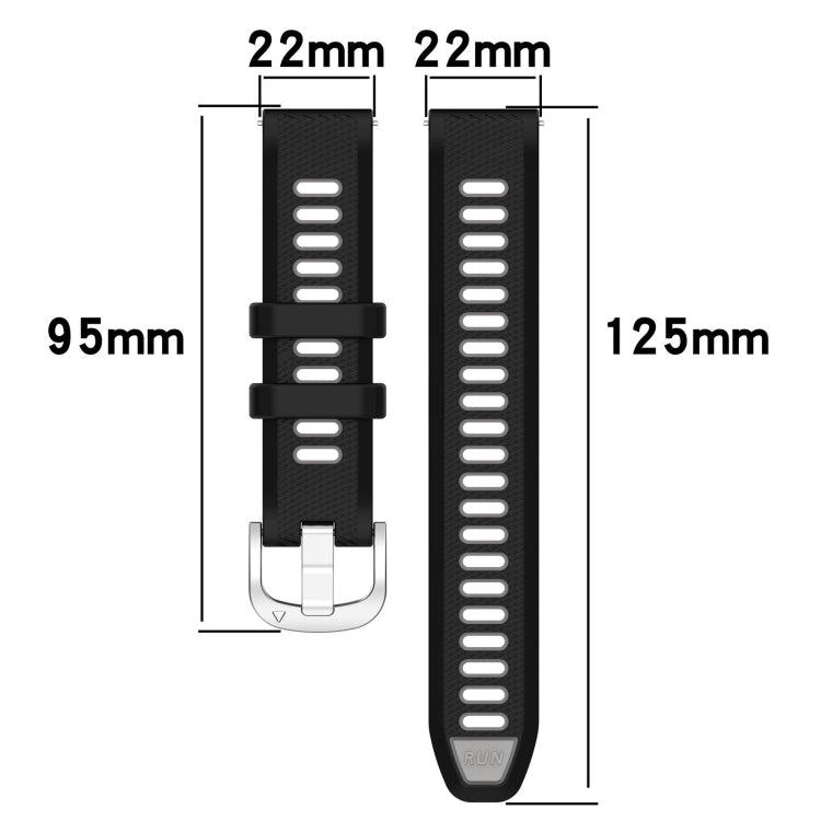For Amazfit GTR 2 22mm Cross Texture Two Color Silicone Steel Buckle Watch Band(Starlight+Black) - Smart Wear by PMC Jewellery | Online Shopping South Africa | PMC Jewellery