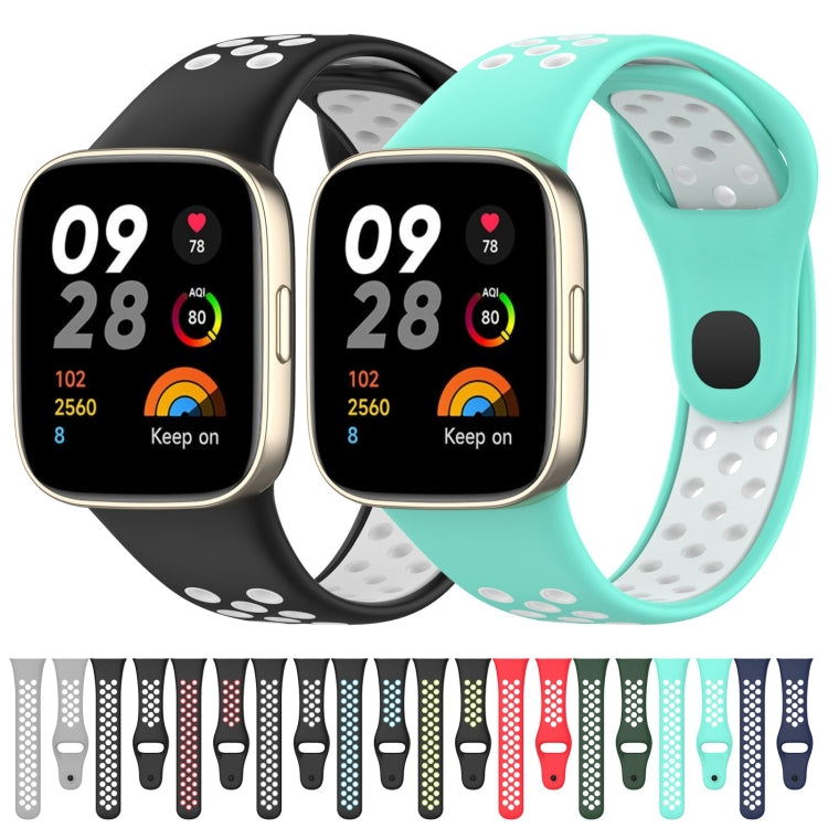 For Redmi Watch 3 Sports Two-Color Silicone Watch Band(Grey+White) - Smart Wear by PMC Jewellery | Online Shopping South Africa | PMC Jewellery