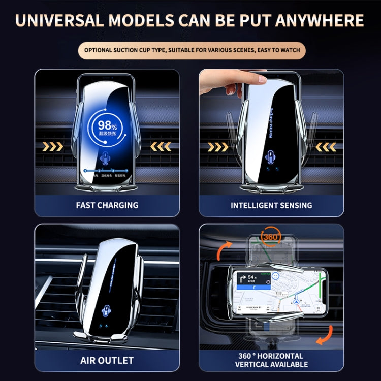 A1 360 Rotation Wireless Charger Magnetic Car Phone Holder(Silver) - Wireless Charger Holders by PMC Jewellery | Online Shopping South Africa | PMC Jewellery