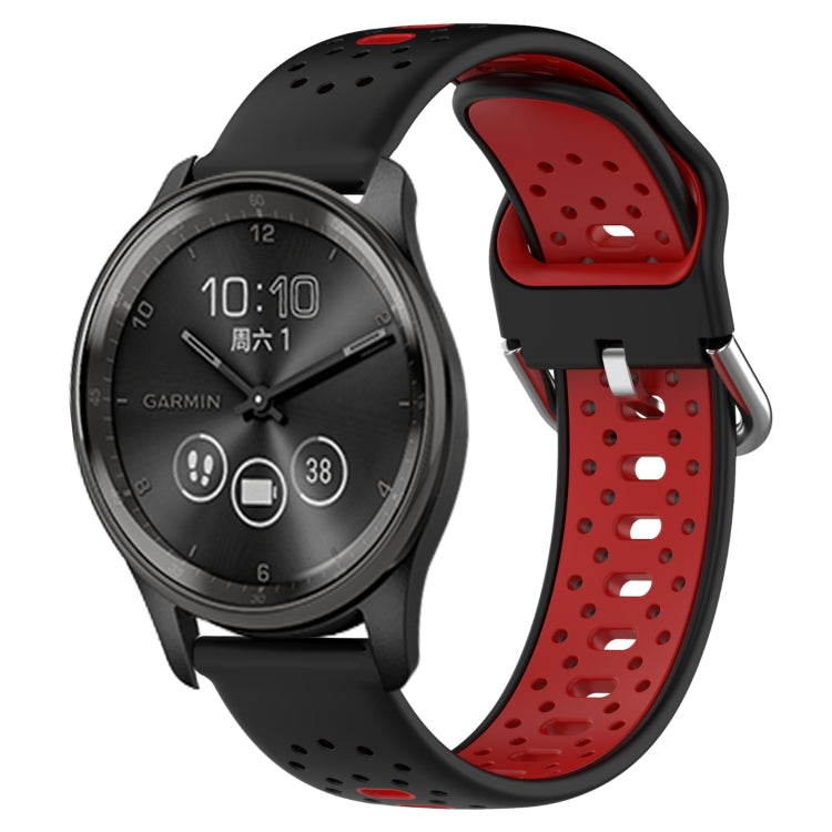 For GarminMove Trend 20mm Breathable Two-Color Silicone Watch Band(Black+Red) -  by PMC Jewellery | Online Shopping South Africa | PMC Jewellery