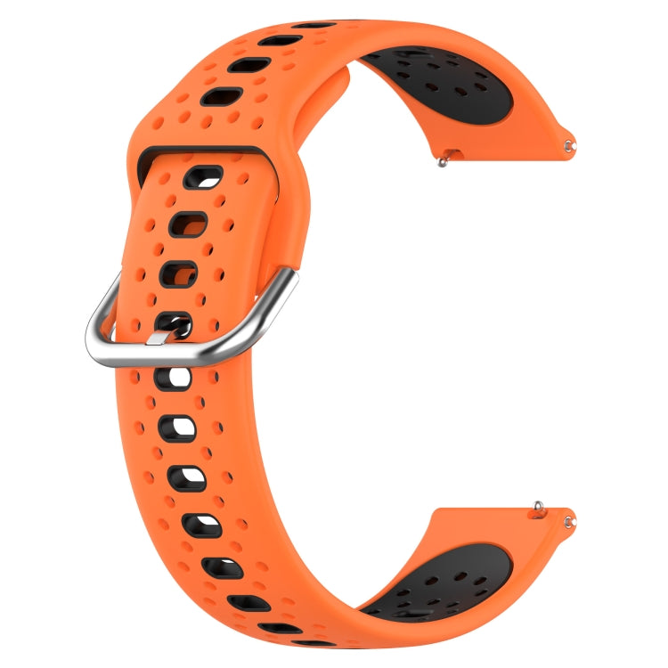 For Garmin Vivoactive3 Music 20mm Breathable Two-Color Silicone Watch Band(Orange+Black) - Watch Bands by PMC Jewellery | Online Shopping South Africa | PMC Jewellery